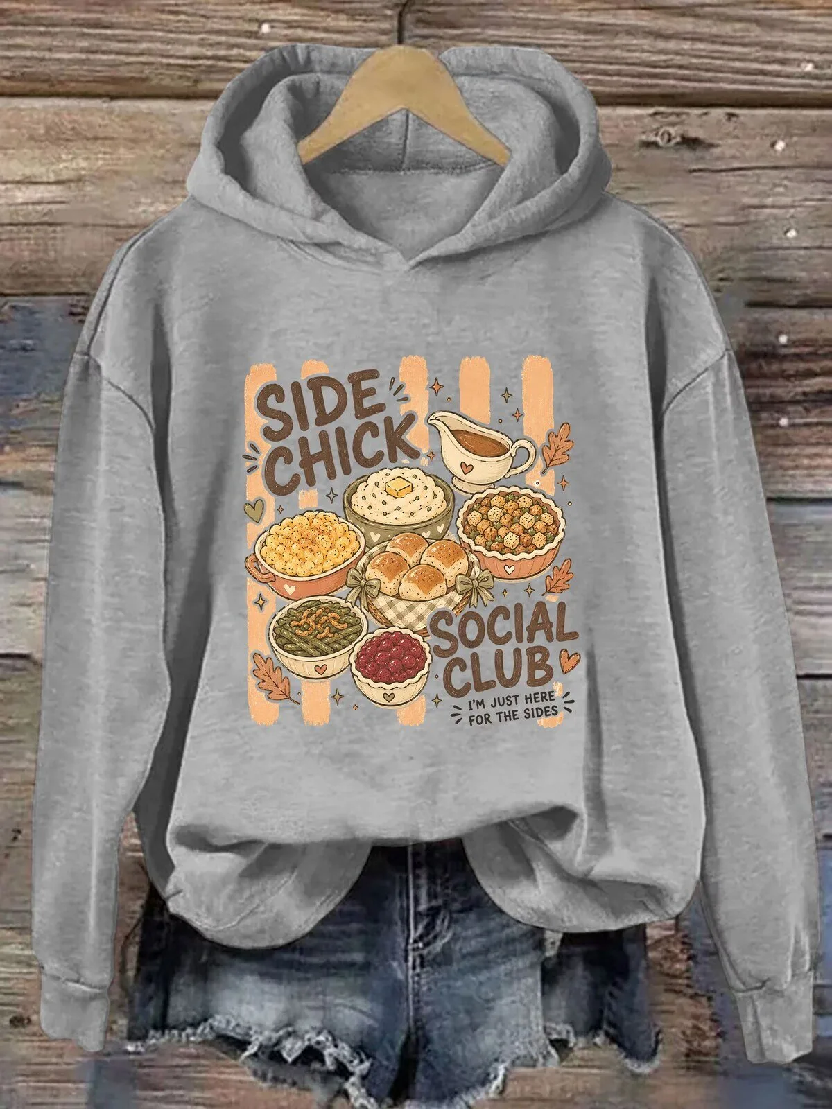 Side Chick Social Club Thanksgiving Dinner Funny Foodie Hoodie