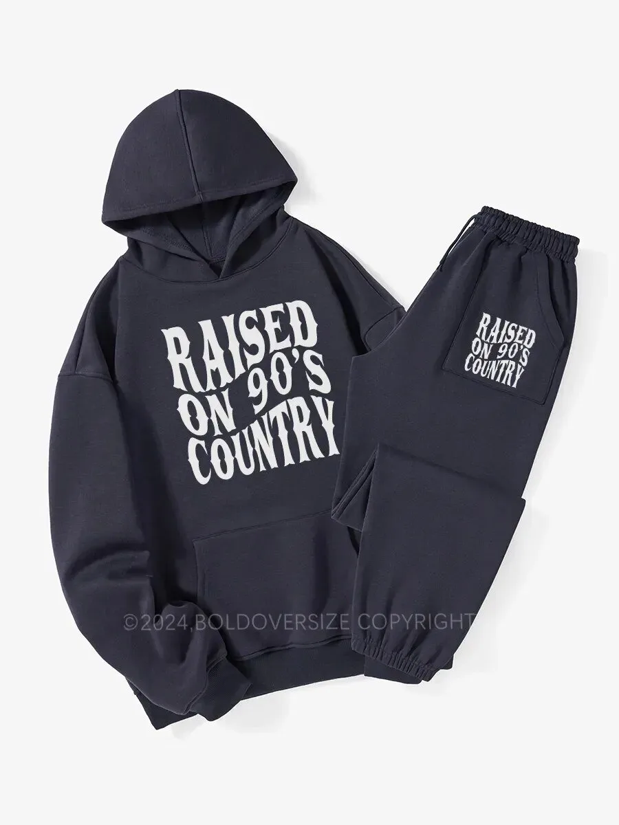 Raised On 90s Country Hoodie Sweatshirt and Joggers Set