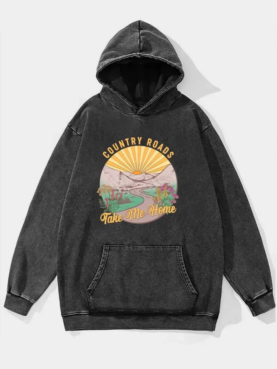 Country Roads Take Me Home Washed Hoodie